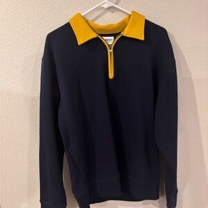 Old Navy Men's Zip-Up Sweater in Navy and Yellow